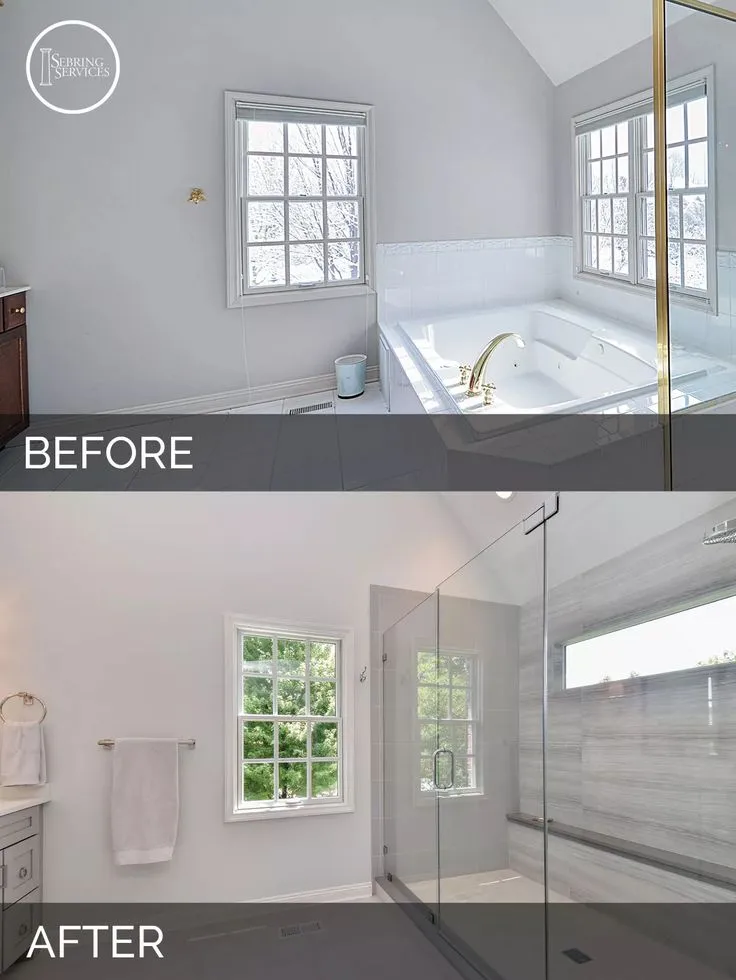 Before and After Master Bathroom Remodel…