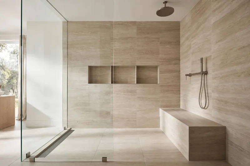 Bathroom design idea - walk-in shower with glass enclosure